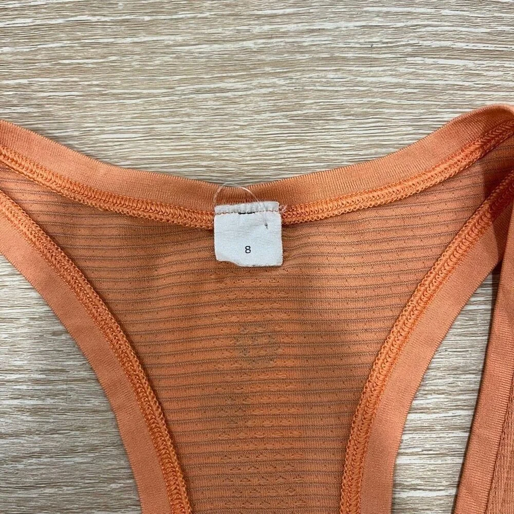 Lululemon Swiftly Tech Racerback Tank Top Women's Size 8 Orange‎ Sleeveless